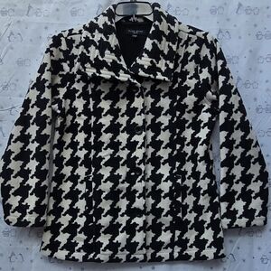 Ellen Reyes Black and White Houndstooth Women's Coat